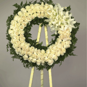 Corona Circular de Rosas y Lirios